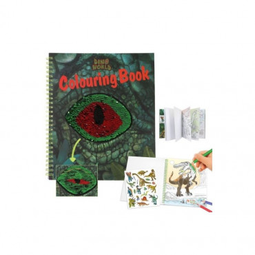 Dino World Colouring Book With Reversible Sequins