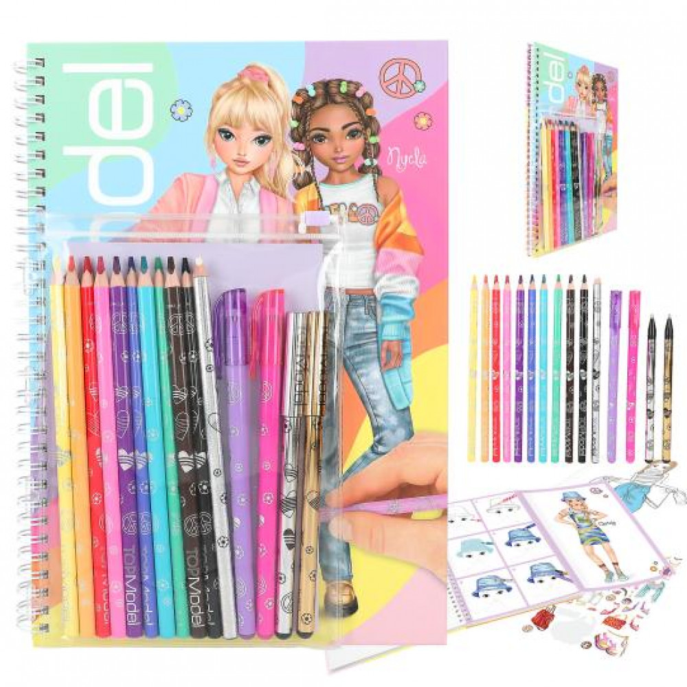 TOPModel Colouring Book with Pen