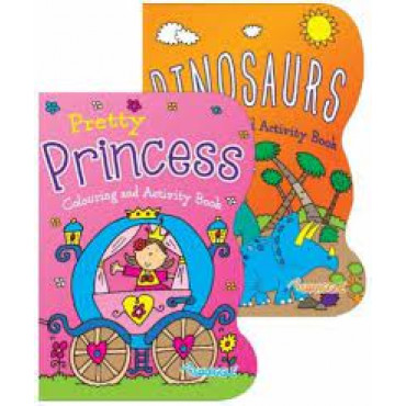 DINO/PRINCESS COLOURING BOOK W PENCILS