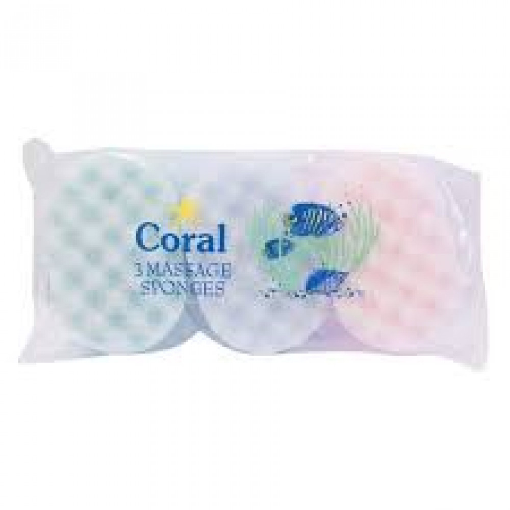 Coral Massage Sponge 3pk