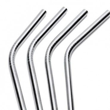 4 Curved Stainless Steel Eco Straws