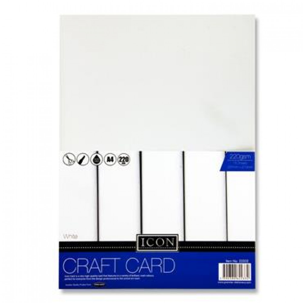 A4 Craft Card White 220Gsm 15Pk