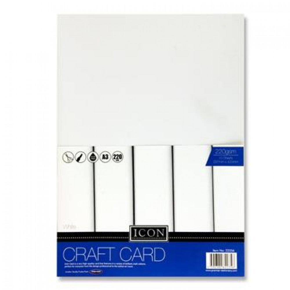 A3 Craft Card White 220Gsm 10Pk