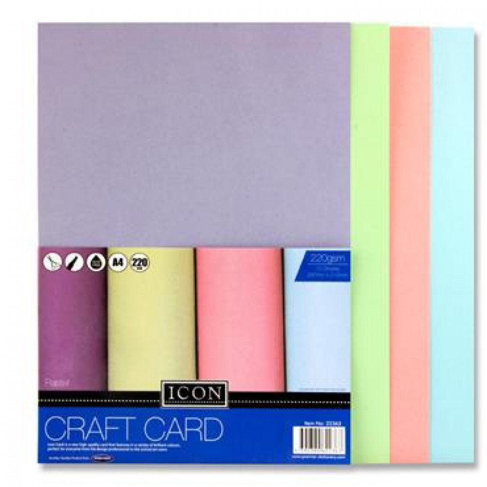A4 Craft Card Pastel 220Gsm 10Pk