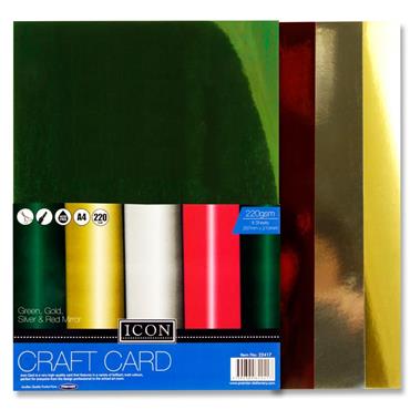 A4 Craft Card Mirror 220Gsm  8Pk
