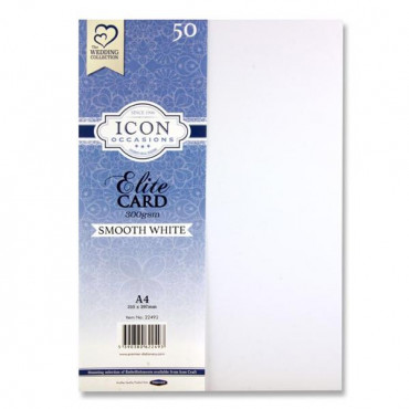 A4 300gsm Smooth Card - White pkt 50