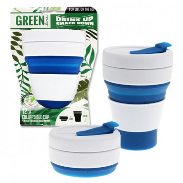 Green Line 12oz Collapsible Cup - Navy