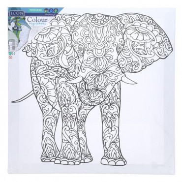 Icon 300x300mm Colour My Canvas -elephant