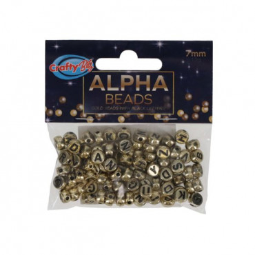 7mm Alpha Beads - Gold