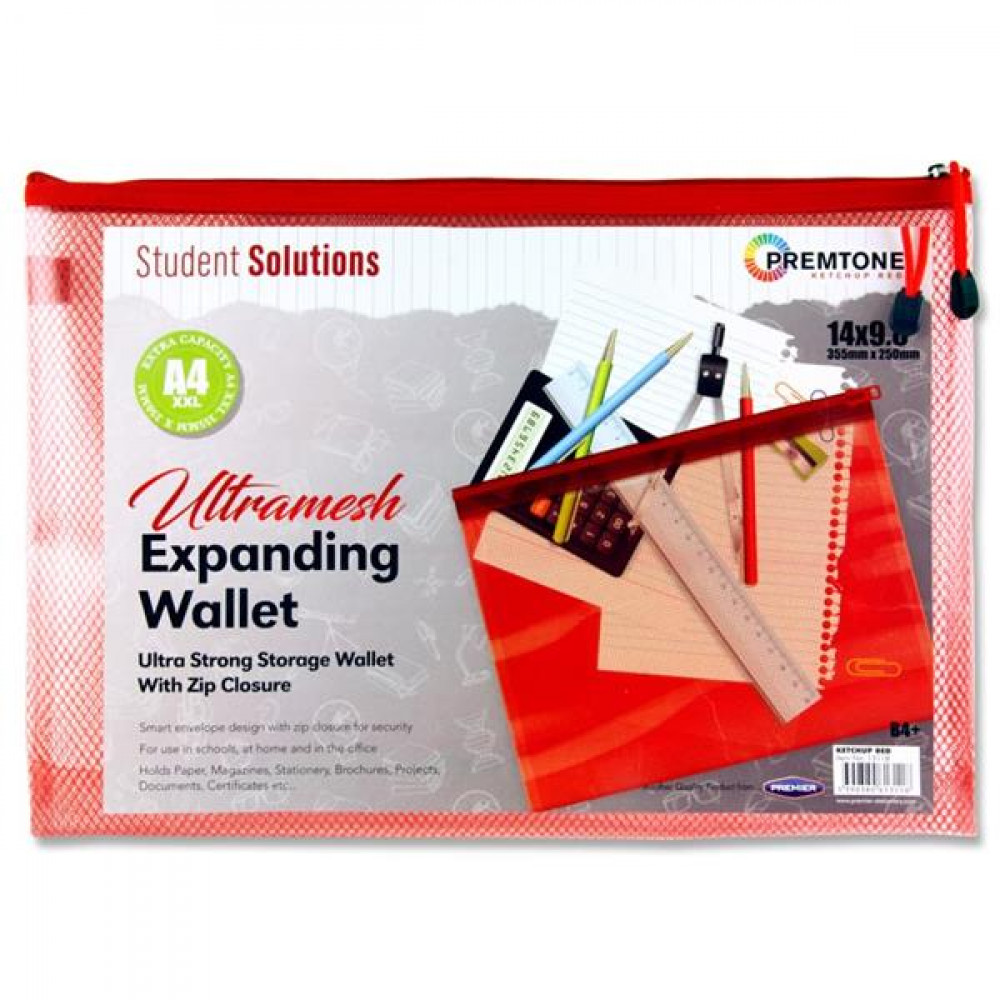 Mesh Wallet B4+ Expanding Mesh Wallet Red