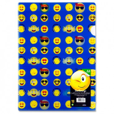 Emotionery Pkt.10 A4 L-shaped Folders - 3d Emoji