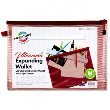Mesh Wallet B4+ Expanding Mesh Wallet Rhubarb