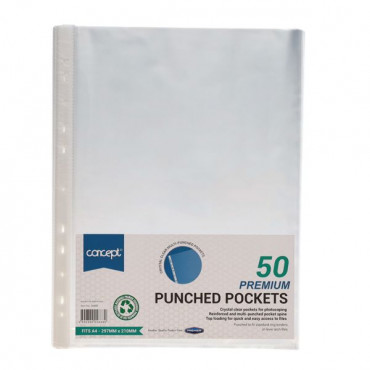 Pkt.50 A4 Punched Pockets