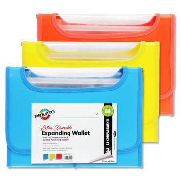 A 13 Pocket Expanding File Neon 3 Asst.