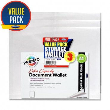 Premto Pkt.3 A4 Extra Capacity Document Wallet - l