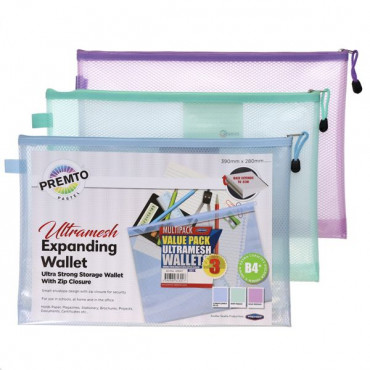 B4+ Ultramesh Expanding Wallet pastel pk3