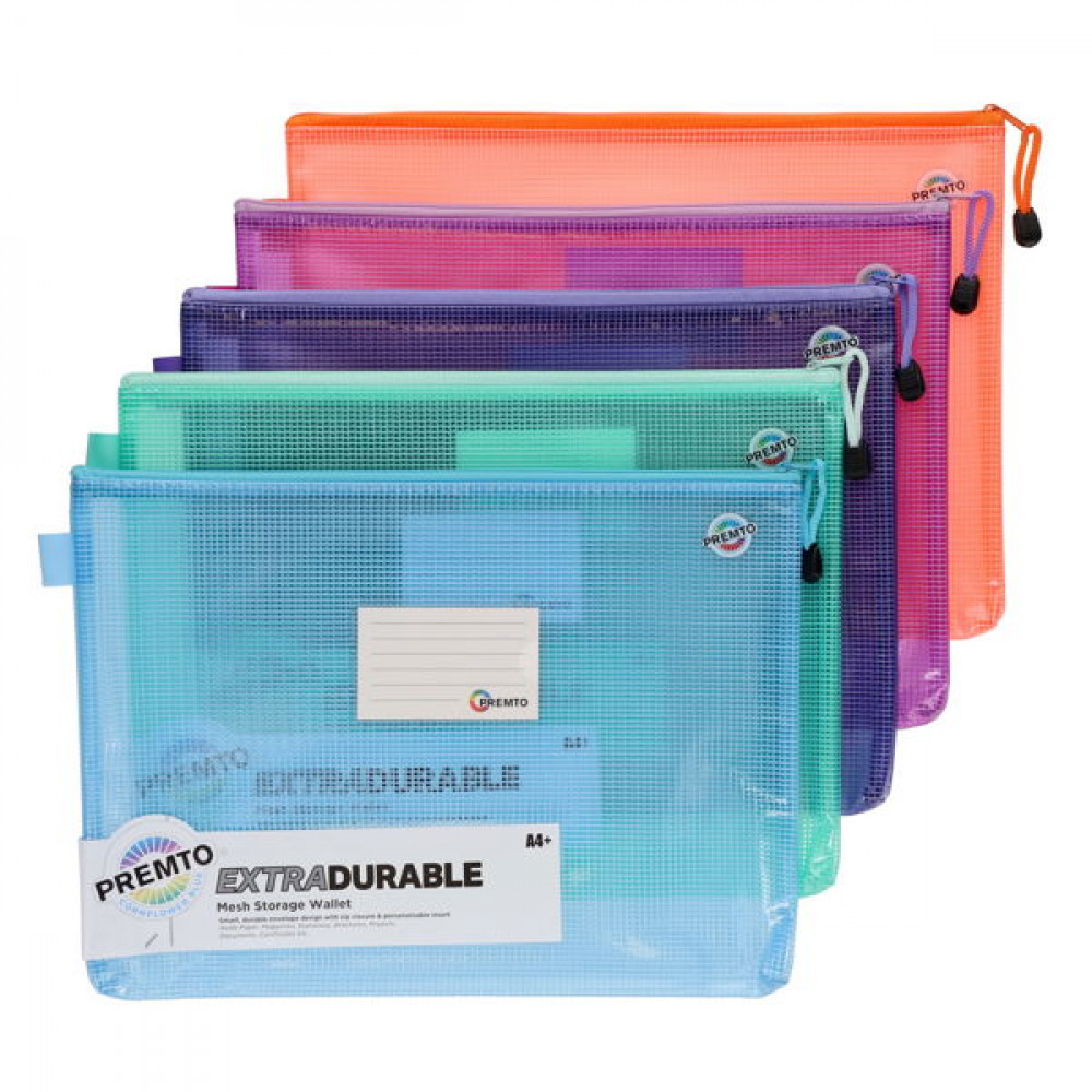 A4+ Extra Durable Mesh Storage Wallet ASSORTED