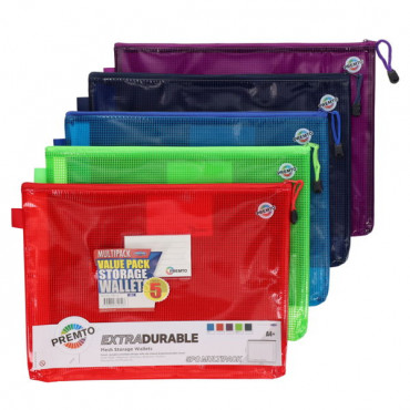 A4+ Extra Durable Mesh Storage Wallet 5 Asst