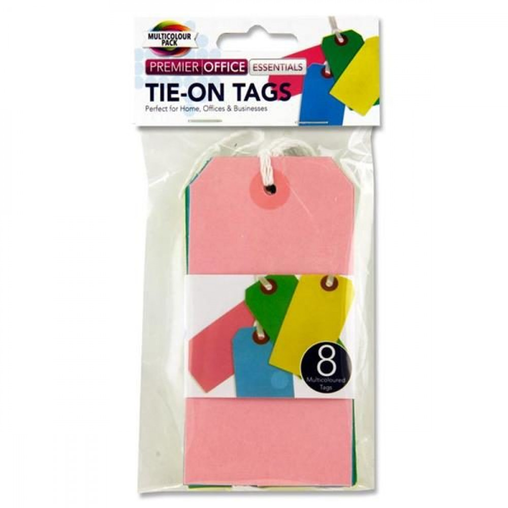 Tie On Tags Pk 8 Coloured