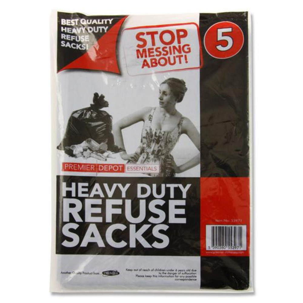 Blackheavy Duty Refuse Bag Pk5
