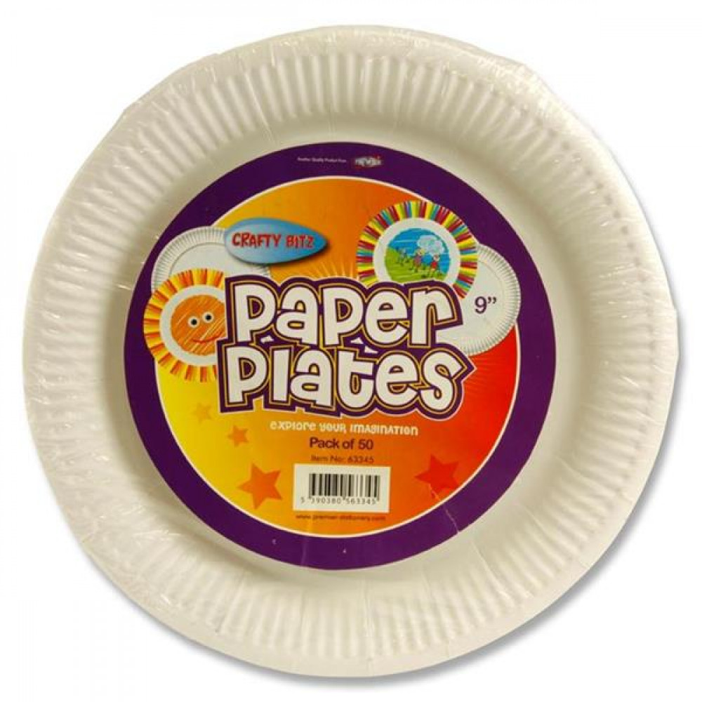 CRAFTY BITZ PAPER PLATES 9IN PK 50