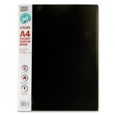 A4 60 Pocket Display Book Black