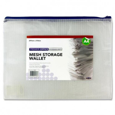 A4 Mesh Storage Wallet Clear