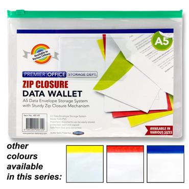 A5 Data Envelope With Zipper Premier