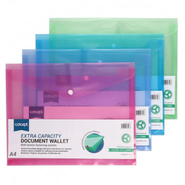 BUTTON WALLET A4 EXTRA CAPACITY