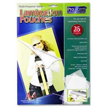 Laminating Pouches A4 Pk 25 Pro Form