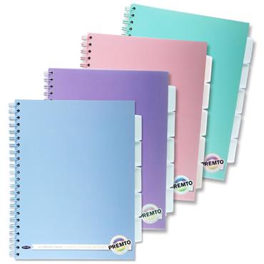 Pastel A4 200pg 5 Subject Wiro Notebook 4 Asst.