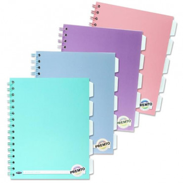 Pastel A5 200pg 5 Subject Wiro Notebook 4 Asst.