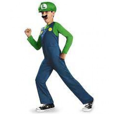 Luigi Children's Fancy Dress  (Small - Age 7-8)