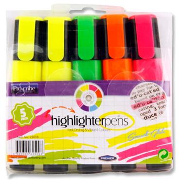 Proscribe Pkt.5 Highlighter Pens