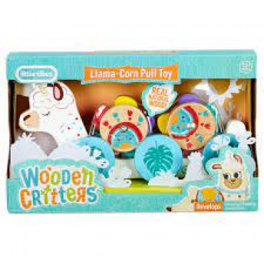 Wooden Critters Pull Toy Llama Corn