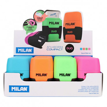 Duo Twin Hole Sharpener & Eraser assorted
