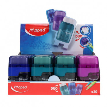 Duo Twin Hole Sharpener & Eraser assorted