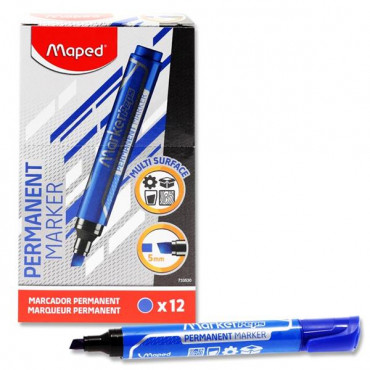 Maped Jumbo Chisel Tip Permanent Marker - Blue