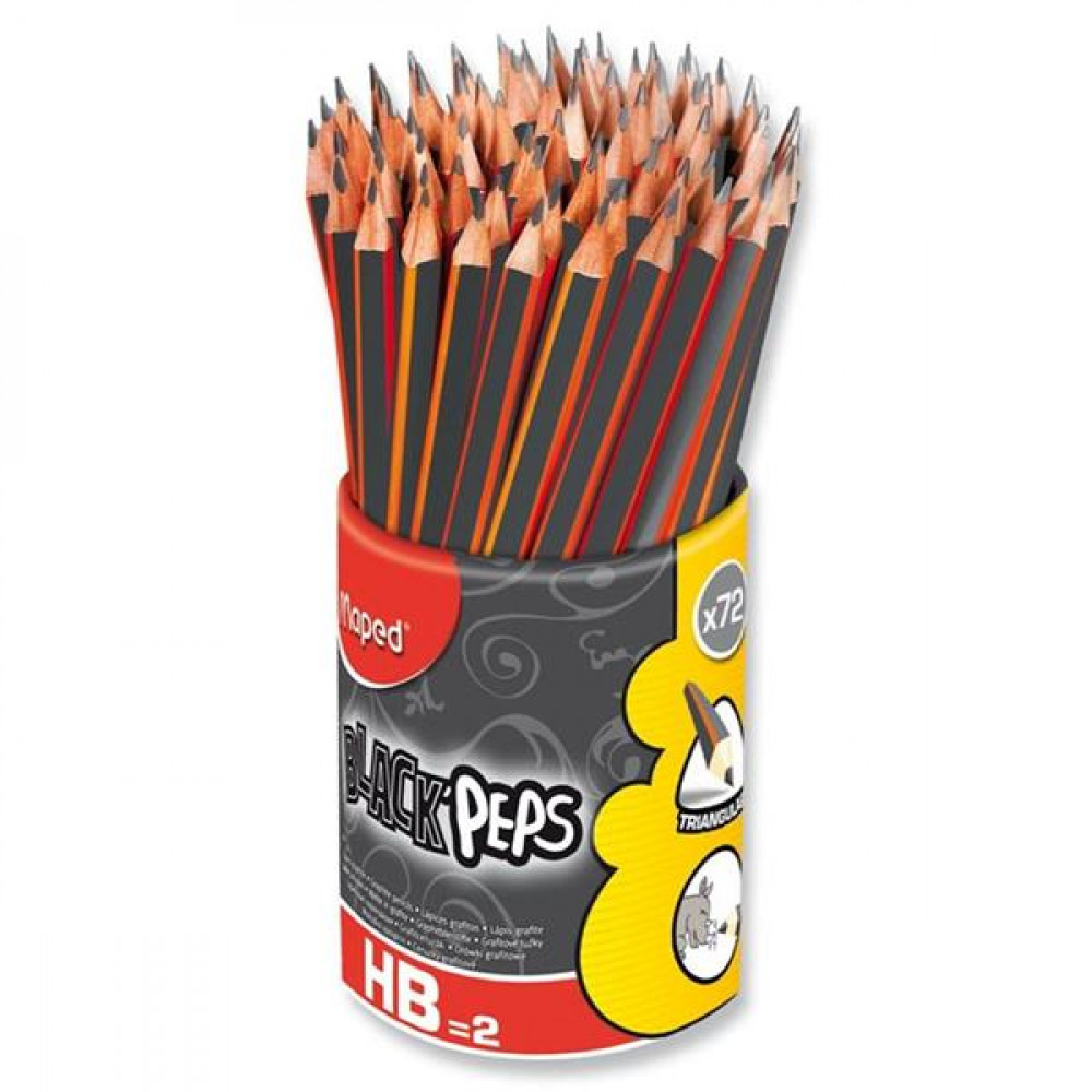 HB PENCIL MAPED BLACK PEPS