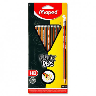 Triangular Pencils With Eraser Pk10