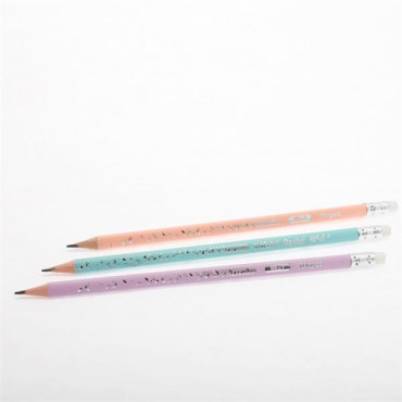 HB Ergo Pencil with Eraser- Pastel Colours