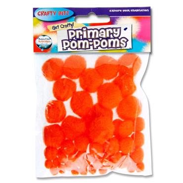 Primary Pom Poms Orange