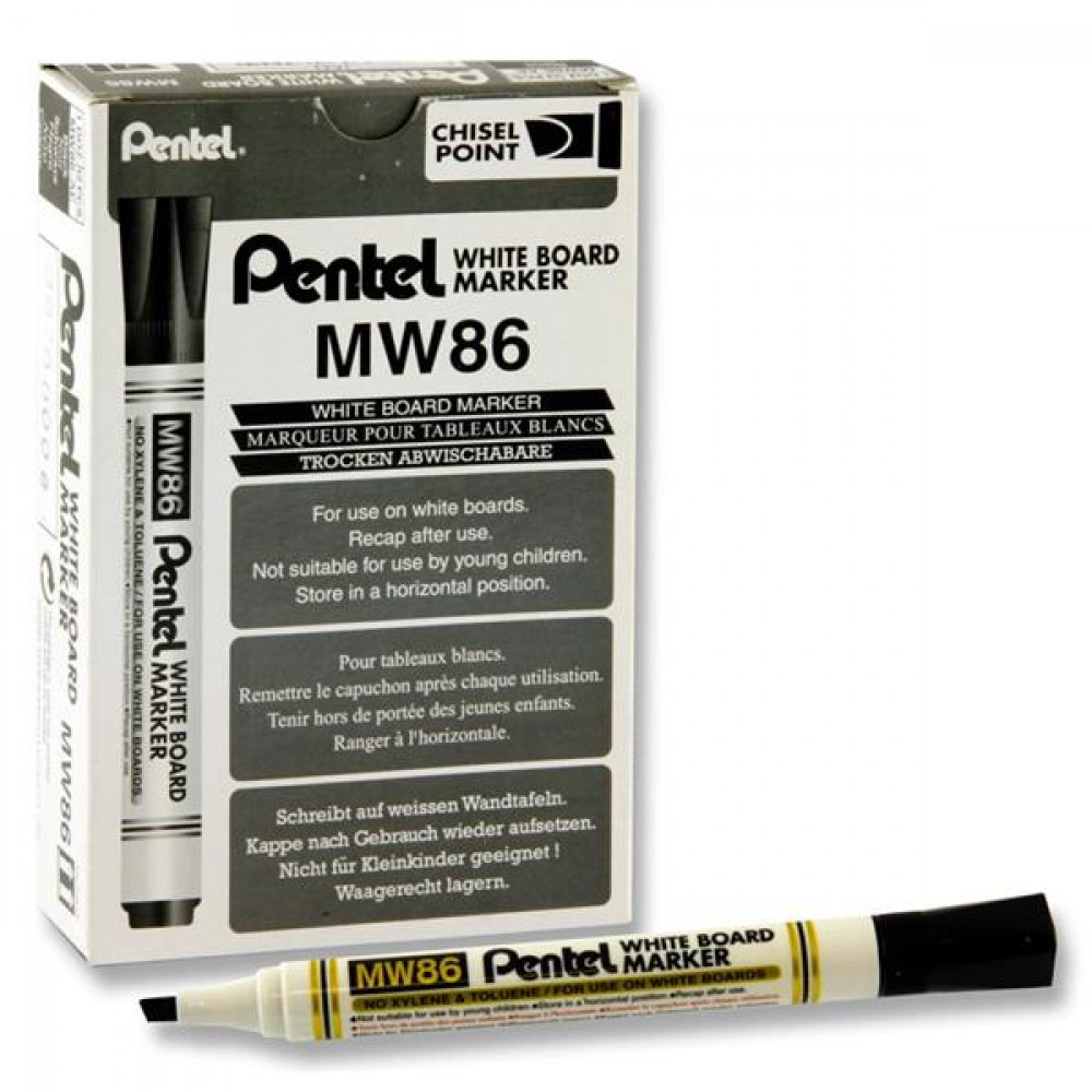 Whiteboard Marker Chisel Point - Black Pentel