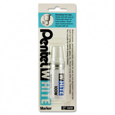 Pentel Broad Tip Bullet Marker White