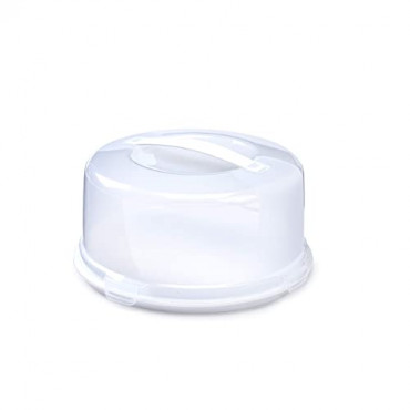 Cake Box Round With Handle Plastic 33Cm