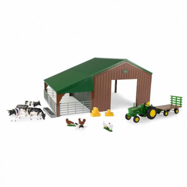 BRITAINS FARM BUILDINGS W/TRACTOR & ANIMALS