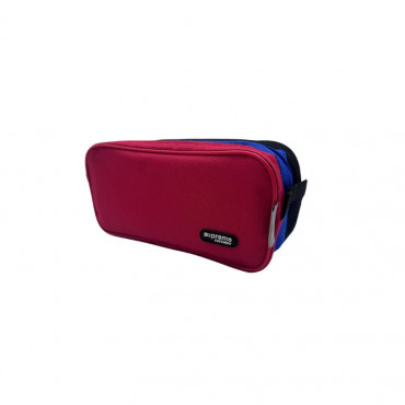 TRIPLE PENCIL CASE RED BLUE BLACK