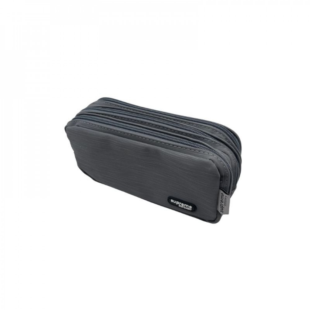 TRIPLE PENCIL CASE DRK GREY