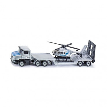 POLICE LOW LOADER W/HELICOPTER 1:87