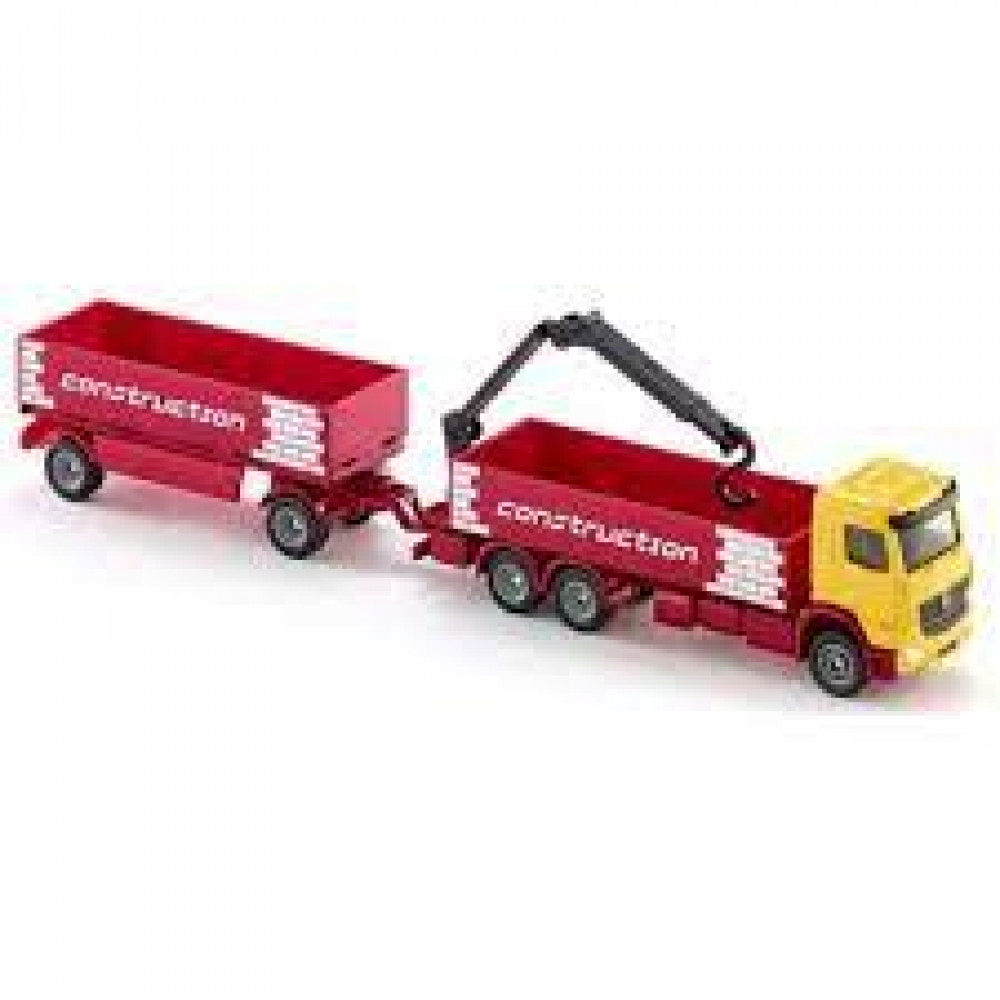 1:87 TRUCK W/CONSTRUCTION MATERIAL & TRAILER